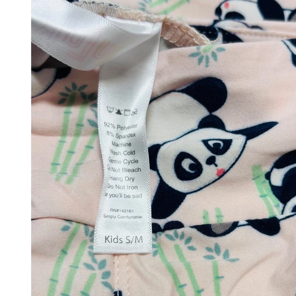 LuLaRoe Girls Kids Leggings Pink Pandas‎ Bamboo Sizes 2T-6+ Size S/M NWT
